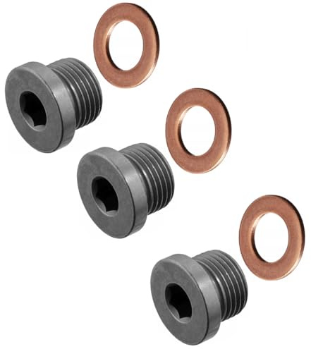 3 Stück FEBI 31702 Ölablassschrauben M18 x 1,5mm x 12mm Ölwanne mit Kupfer Dichtring kompatibel mit BMW: OE 07 11 9 919 125