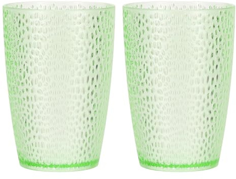 sourcing map Vasos reutilizables de plástico transparente, juego de vasos de agua de 362.9 g, irrompible, apilable, para cerveza, cóctel, agua, jugo, whisky (verde, 2 piezas)