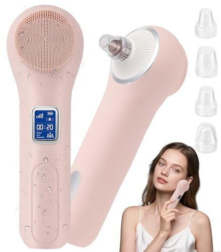 Brosse Électrique 2 En 1 pour le Visage,Brosse Nettoyante Electrique pour Femmes et Hommes,Étanche IPX7,Avec 5 Niveaux De Vibration et 3 Niveaux D'Aspiration,pour Tous Les Types de Peau