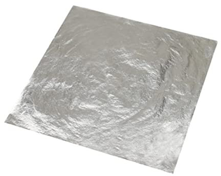 WEKAMOS 100stücke Silberfolie Imitation Blattmetall Für Basteln Möbel Deko Kunst Und Handwerk DIY Verzierungen Langlebig Quadratisch Metallfolie Für Kreative Vergoldung