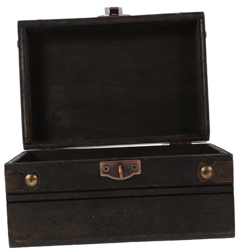 ROMISBABA Scatola Di Legno Vintage Portagioie Retrò Scatola Del Botteghino Dei Pirati Contenitore Per Gioielli Retrò Portasoldi Vintage Salvadanaio in Legno