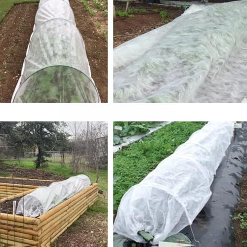 Tissu non tissé résistant au froid pour plantes, protection hivernale, indéchirable et stabilisateur, pour arbustes de jardin, rhododendrons et conifères (3 x 6 m, blanc)