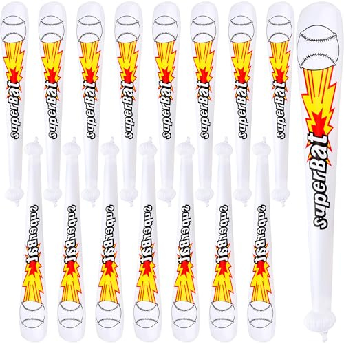 Sonarun 16 mazze da baseball gonfiabili da 101 cm, mazze da baseball gonfiabili, per feste di compleanno, giocattoli estivi da piscina, premi di carnevale, colore bianco