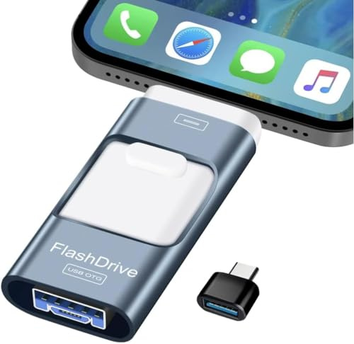 USB Stick 128GB,Flash Drive for iPhone 6/7/8/11/12/13/14/X/XR - 4 in 1 Photo Memory Stick External Storage Pen Drive Compatible for Android/IOS/Tablet/PC and Devices