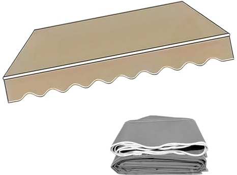 Telo di Ricambio per Tende da Sole Retrattile, Tessuto di Ricambio per Tende da Esterno 300x250/400x350/500x350cm Tendone Parasole in Tela, Tessuto per Sole(Beige,250x200cm)