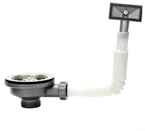 Colador de fregadero de cocina de acero inoxidable con filtro, montaje de drenaje de 110 mm/114 mm para el hogar, accesorio de drenaje de protección contra desbordamiento de PVC (110 mm)