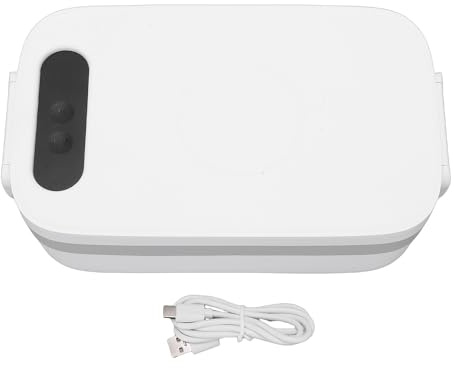 Ycauty Contenitore per il Pranzo Elettrico in Acciaio Inox da 1000 Ml con 7 Livelli di Riscaldamento e Batteria Ricaricabile USB da 14000 mAh. Scaldavivande portatile.