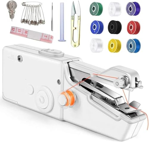 Maquina de Coser Portátil, Maquina Coser Manual con Kit de Costura