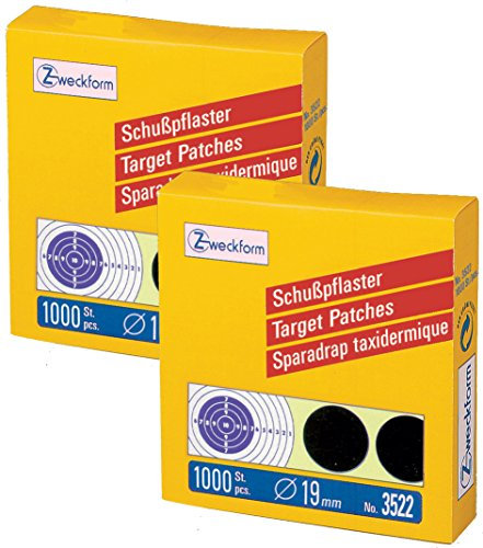 2000er Pack Avery Zweckform 3522 Schusspflaster, Ø 19 mm, vorgedruckt, 2 Rollen/2.000 Etiketten, schwarz