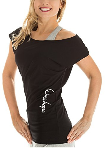 Winston Hape WTR12 Maglietta da Donna per Danza e Tempo Libero, Donna, Winshape Damen Dance-Shirt WTR12 Freizeit Fitness Workout, Nero, XL