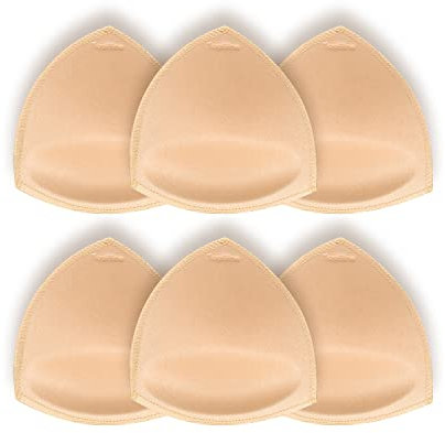 TopBine Removable Bra Pads Inserts Women's Comfy Sports Cups Bra Insert for Bikini Top Swimsuit (A/B Beige, 80B)