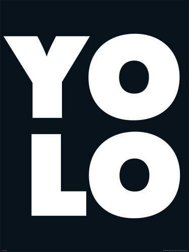 empireposter Motivational - YOLO - Bold Letters Motivationsposter Plakat Druck - Grösse 60x80 cm + 2 St Posterleisten Holz 61 cm
