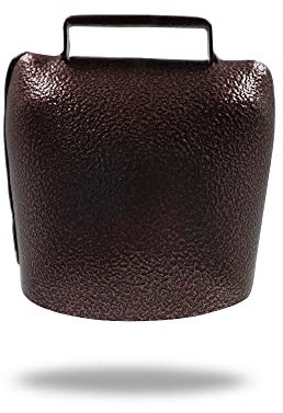 3.7 Inch Metal Cowbell with Handle, Large Cow Bell Noise Makers Cheering Bell, Loud Antique Copper Finish Bells for Farm Football Sporting Events Musical Instruments