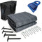 Mr Nomad stuoia campeggio 4,0 m x 2,5 m - tappeto da campeggio blu/grigio in polietilene, pavimento ideale per veranda con borsa per il trasporto, 4 picchetti a T e 12 chiodi in acciaio
