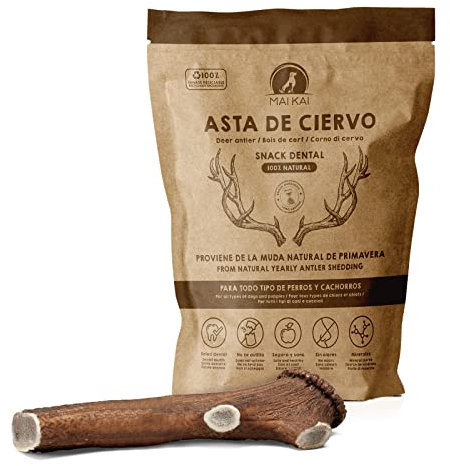 MAIKAI Corno di Cervo per Cani Grandi XL – Masticativo Naturale Senza Punta – Osso Inodore Antitartaro – Giocattolo Antistress Resistente – Snack Lunga Durata