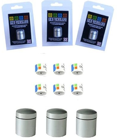 3X magnetischer Nano+ 6 x wasserfeste Logs Geocaching Versteck Cache magnetisch_