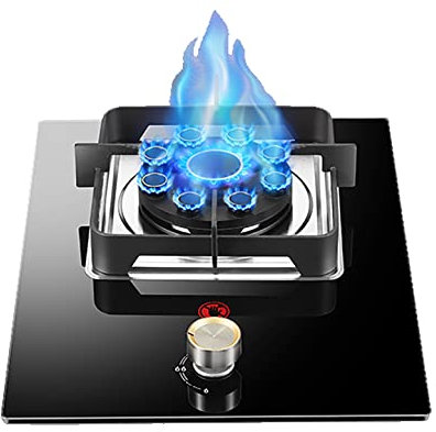 placa de gas Placa de gas integrada para cocinar, Cocina de mesa con fuego feroz de nueve cavidades de 5,2 KW, Recordatorio anti-escaldado de punto rojo, Soporte de olla cuadrado antideslizante d