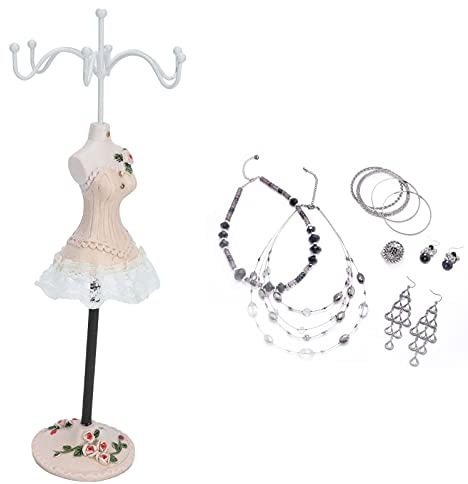 LetCart Schmuckständer, Schmuckhalter Kettenhalter Puppenhalterung aus Polyresin mit drehbarem Bügel Schmuck Organizer Ständer, Kettenaufbewahrungsständer für Halsketten, Armbänder, Ringe