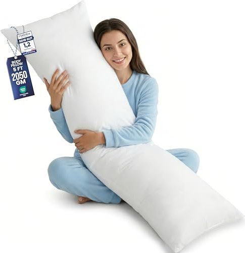Utopia Bedding Long Body Pillow, Bolster, Double 5 Ft, White | Long Body Pillow Full Body Support Comfortable for daily Use Suitable for Side Sleeping