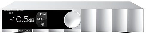 SMSL D400 PRO USB High Resolution DAC MQA XMOS XU-316 DSD512 PCM 32bit/768kHz mit Fernbedienung (Silber)