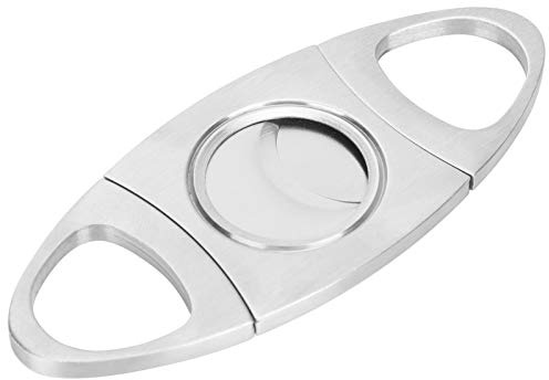 Cortador de Puros de Acero Inoxidable, Cuchillas Dobles, Accesorio Compacto para Fumar, Plateado, 1,5 X 3,6 Pulgadas para Fumadores