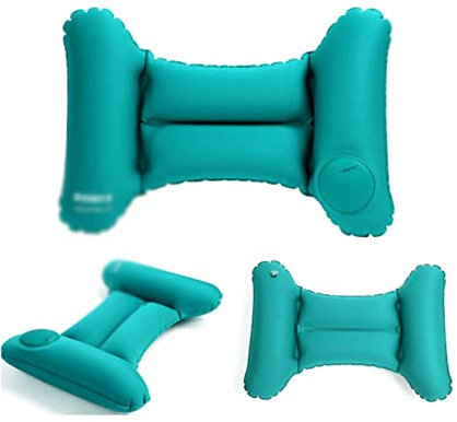 LULUMAIC Reisekissen, praktisch, Ultraleicht, aufblasbare Taille, Luftkissen, Schlafkissen, Reisen, Schlafzimmer, Wandern, Strand, Flugzeug, Kopfstütze (Farbe: Grün)