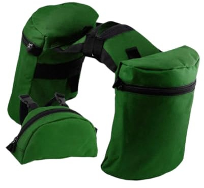 MagiDeal Trail Riding Saddle Bags Saddle Horn Bags Set Lightweight Stylish Outdoor Gift Equestrian Sports Horn Bag Pommel Pocket Combo, Green