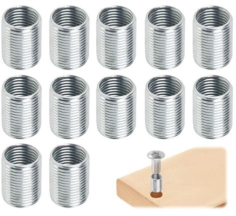 12 Piezas Inserto Rosca M12 a M10 x 15 mm Insertos Autorroscantes Acero Inoxidable, Insertos Autorroscantes para Proyectos de Muebles, Automoción y Dispositivos Mecánicos, Tuercas Reductoras