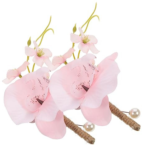 OATIPHO 2stücke Ansteckblumen Für Bräutigam Und Trauzeugen Künstliche Orchideen-boutonnieres Für Hochzeiten Partys Und Feiern Elegante Und Praktische Hochzeitsdekoration