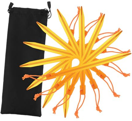 ifundom 15stücke Aluminium Erdnägel Mit Seil Zeltspitzen Für Camping Und Backpacking Windresistent Leicht Und Für Outdoor Aktivitäten