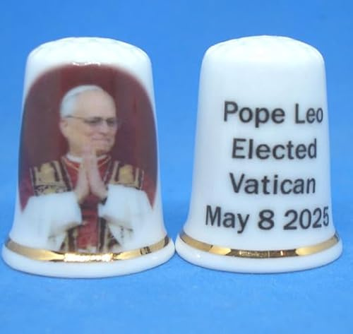 Birchcroft Porzellan-Fingerhut zum Sammeln, Papst Löwe, mit Displaybox