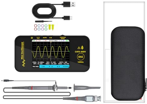 3.2 in LCD Handheld Oscilloscope 10MHz Bandwidth Easy Carry Tester Tool for Automotive & Electronic Projects LCD Display Oscilloscope