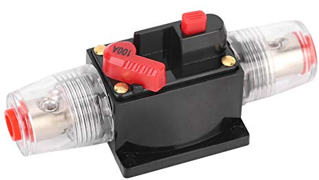 Segrehy 100A DC-Leistungsschalter mit manuellem Zurücksetzen, 12V-24V Inline-Sicherungshalter für den Schutz von Auto, Motorrad, Boot, Marine, Audiosystemen, Solaranlagen und KFZ-Elektronik
