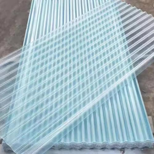 Panneaux de Toit en Polycarbonate Panneaux en Plastique Ondulé Transparente, Panneau Polycarbonate Plaque de Remplacement for Serres Jardin(4 PCS,0.9x1m/2.95x3.28ft)