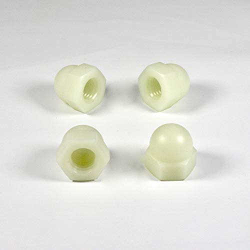 ajile - 20 pezzi - Dado cieco nylon esagonale di protezione DIN1587 diam. M4 chiave 7 mm plastica poliammide PA6.6 isolante - UBO004-M