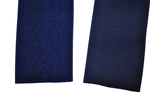 SAN Klettband dunkelblau 100 mm breit 1 Meter Klettverschluss Hakenband und 1 Meter Flauschband