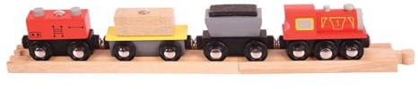 Bigjigs Rail Freight Train - Other Major Wooden Rail Brands are Compatible