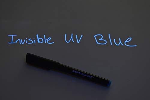 DirectGlow Invisible UV Blacklight Reactive Pen Ink Marker (Blue, 3 Markers)