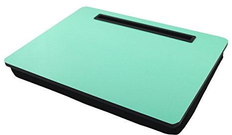 PrimoLiving Knietablett mit Tablet-Halterung - 41x28,2x7,5 cm – Tablett als Laptop-Notebook-Unterlage – Sofa oder Bett-Tablett in schwarz - P-061