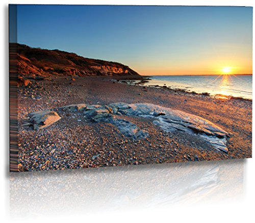 Fotoatelier Dirk Haas Premium Acrylglasbild XXL - Natur - Landschaft - Island - Bild - Strand - Steine - Felsen - Sonnenuntergang - Wellness - Acrylglas : 70 cm x 40 cm