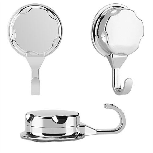 Fdit 3er Vakuum Saugnapf Haken Handtuchhaken ABS Wand Kleiderbügel Home Badezimmer Küche für Handtuch Robe und Luffa