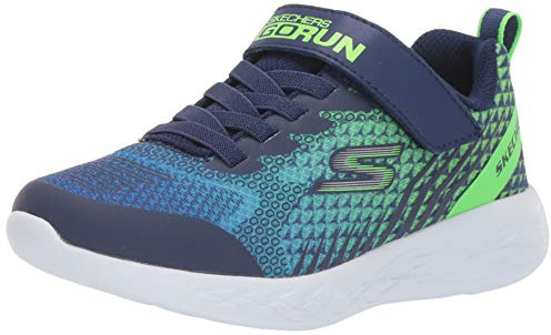 Skechers GO RUN 600 - BAXTUX, Boy's GO Run 600 BAXTUX Trainers, Blue (Navy Mesh/Navy Synthetic/Lime Trim Nvlm), 11 Child UK (28.5 EU)