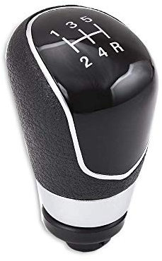 1neiSmartech Pomo Palanca de Cambio Manual de 5 Velocidades Compatible con Ford Focus Fiesta Kuga con Acabados Cromados y Marcha Atrás