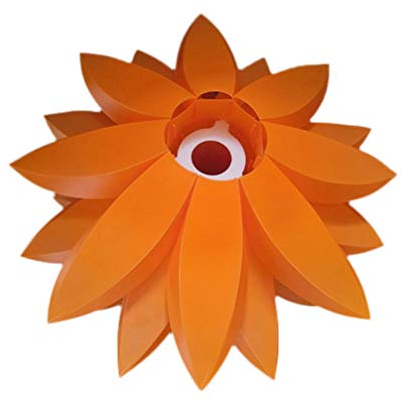 Uonlytech Six Floors Lotus Pendant Lampshade 15 Inch Plastic Ceiling Lamp Shade Decorative Puzzle Light Cover for Indoor Bedroom Living Room Office