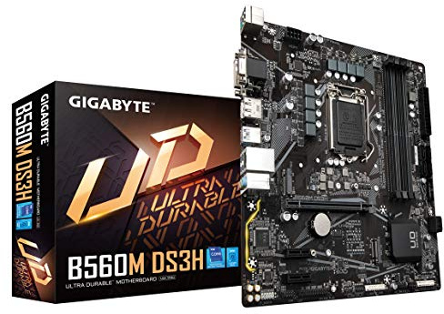 GIGABYTE B560M DS3H (LGA 1200/ Intel/ B560/ Micro-ATX/Dual M.2/ PCIe 4.0/ USB 3.2 Gen1/ GbE LAN/Motherboard)