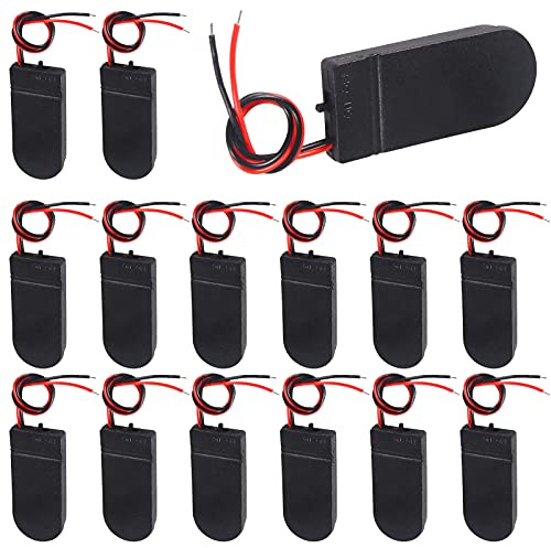 15 STÜCKE CR2032 Batteriehalter Knopfzelle Batteriehalter Fall CR2032 Batteriehalter 2 x 3V CR2032 Knopfzelle Batteriehalter mit Kabelanschlüssen