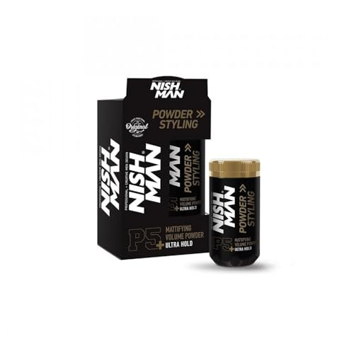 NISHMAN Polvo de Peinado P5 - Mattifying Volume Ultra Hold 20g - Máximo Aumento de Volumen y Textura - Polvo de Peinado Perfecto para Fijación Flexible y Acabado Mate
