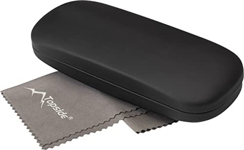 TOPSIDE Hardcase Brillenetui Schwarz Softtouch - inklusive Microfasertuch
