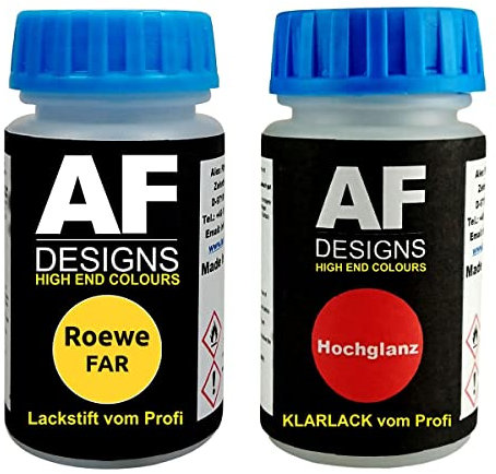 Alex Flittner Designs Lápiz Retoque compatible con Roewe Lejos Trofeo Yellow + Barniz Cada 50ml Pintura Base Kit