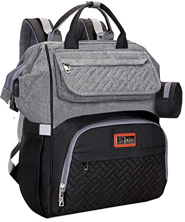 Flex Baby Diaper/Nappy Changing Backpack Bag | Baby Hospital Bag | Baby/Mummy Bag With Portable Changing Mat| Multifunction Baby Bag With Pacifier Bag & Hidden Pocket| USB Charging Interface